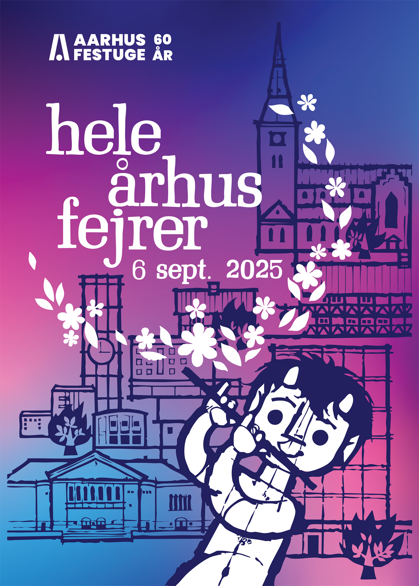 Hele Aarhus Fejrer – plakat 50x70 (Aarhus Festuge 2025)